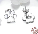 Paw Print Sterling Silver Earrings