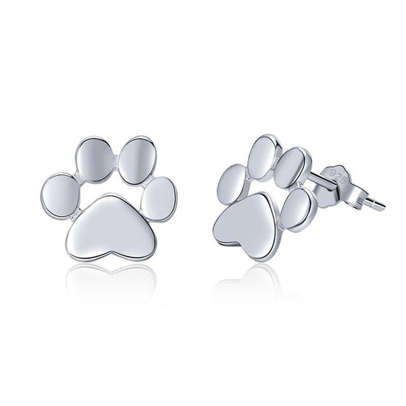 Paw Print Sterling Silver Earrings