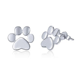 Paw Print Sterling Silver Earrings