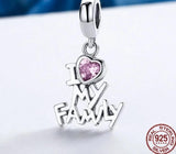 I Love My Family Sterling Silver Necklace