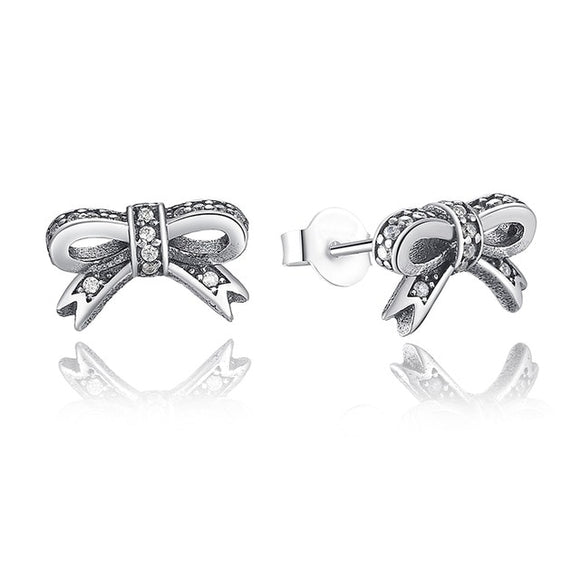 Dancing Bows Sterling Silver Earrings