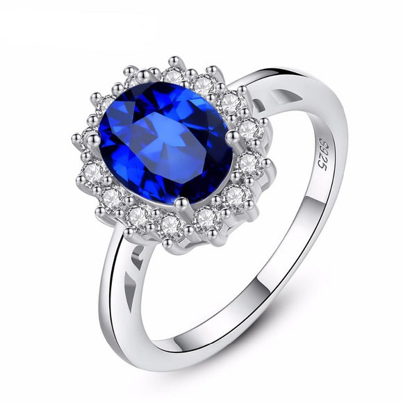 Stephanie Sapphire Sterling Silver Ring