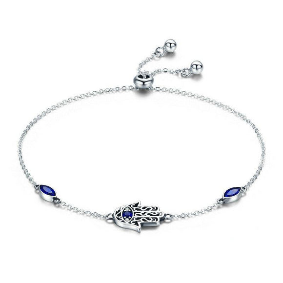 Buy Halo Evil Eye Sterling Silver Chain Bracelet by Mannash™ Jewellery