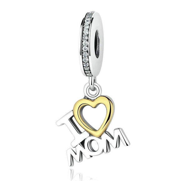 I Love Mom Sterling Silver Necklace